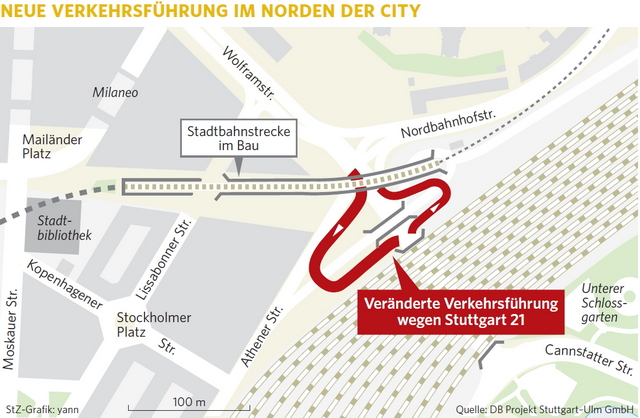 Quelle: Printausgabe Stuttgarter Zeitung vom 8.9.2017 - „Stadt und Bahn streiten über S-21-Pläne“